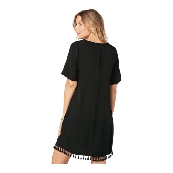 FATE Tassel Hem Black Shift Dress w/Pockets Womens Size Medium Dark Lolita Goth - Picture 3 of 10